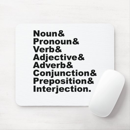 Die 8 Teile der englischen Sprache Mousepad (Mit Mouse)