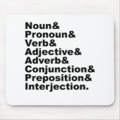 Die 8 Teile der englischen Sprache Mousepad (Vorne)