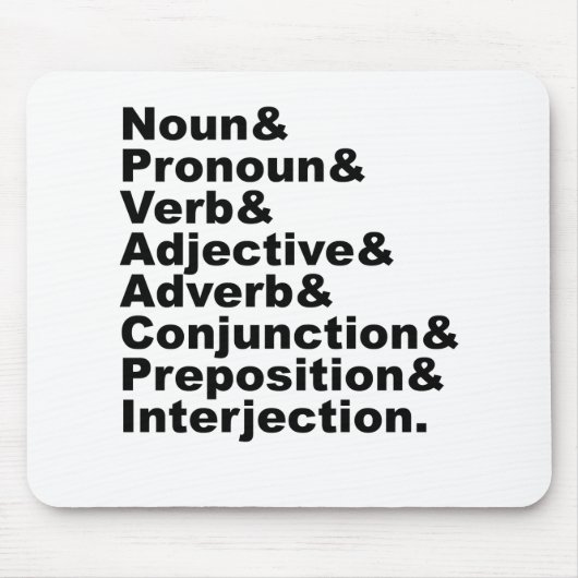 Die 8 Teile der englischen Sprache Mousepad (Vorne)