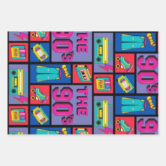 Die 90er Jahre Geschenkpapier Set (Vorderseite)