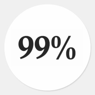 Die 99 % runder aufkleber