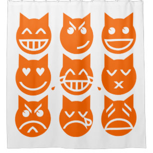 Die 9 Leben der Emoji-Katze Duschvorhang