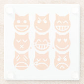 Die 9 Leben der Emoji-Katze Glasuntersetzer (Rückseite)