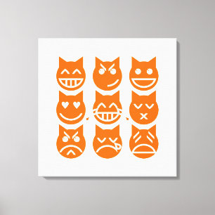 Die 9 Leben der Emoji-Katze Leinwanddruck