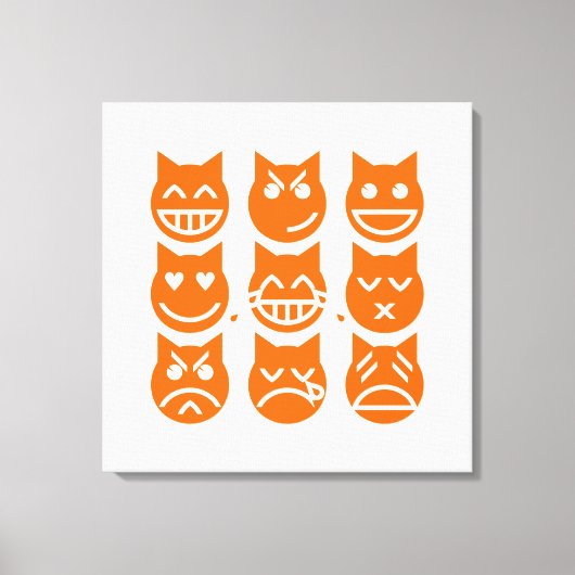 Die 9 Leben der Emoji-Katze Leinwanddruck (Vorderseite)