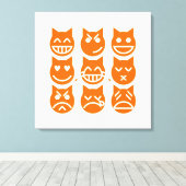 Die 9 Leben der Emoji-Katze Leinwanddruck (Insitu (Holzboden))