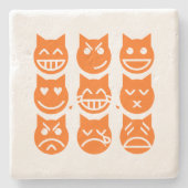 Die 9 Leben der Emoji-Katze Steinuntersetzer (Vorderseite)