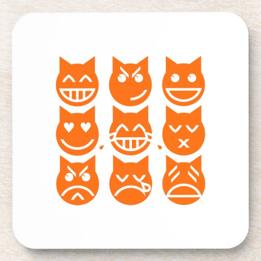 Die 9 Leben der Emoji-Katze Untersetzer (Vorderseite)