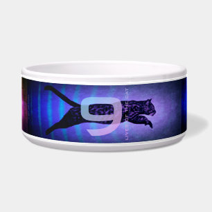 Die 9 Lebenden der Katzen-Keramik Napf