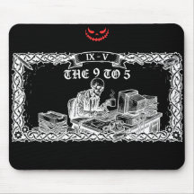 Die 9-to-5-Tarotkarte | Lustiger Skelett-Korporate