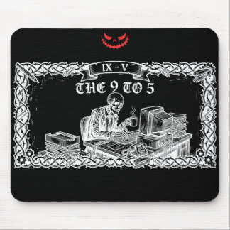 Die 9-to-5-Tarotkarte | Lustiger Skelett-Korporate Mousepad