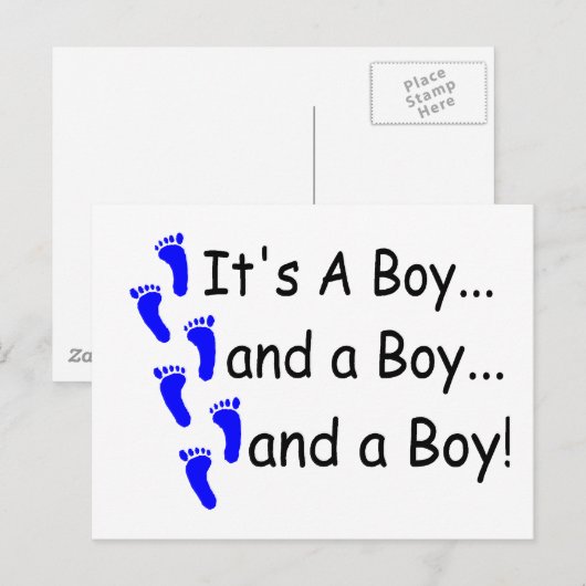 Die A Boy Baby Triplets Postkarte (Vorne/Hinten)