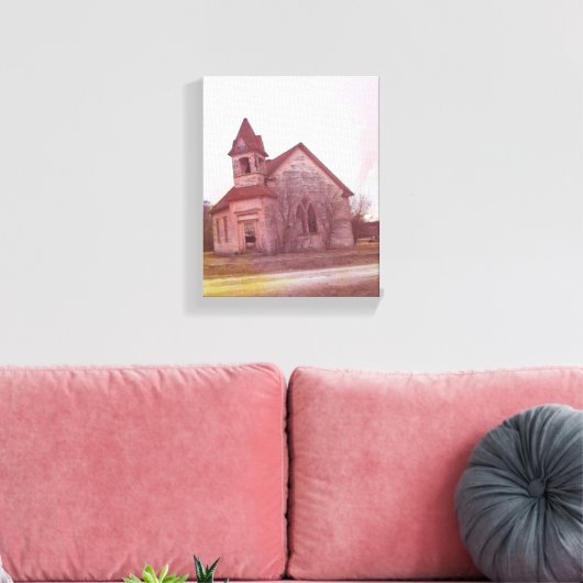 Die abandonierte rosa Kirche Leinwanddruck (Insitu (Wohnzimmer))