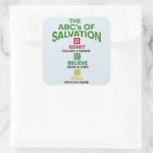 Die ABCs der Rettung Quadratischer Aufkleber (Tasche)