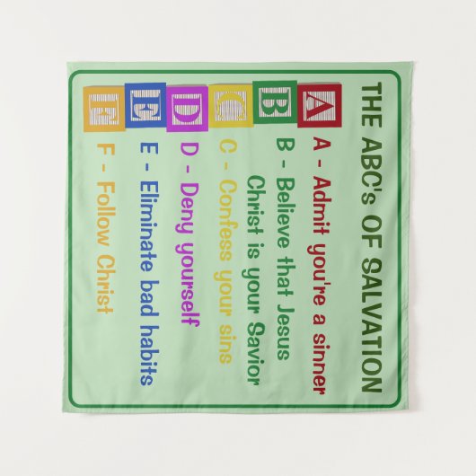 Die ABCs der Rettung Wandteppich (Vorderseite (Horizontal))