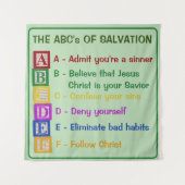 Die ABCs der Rettung Wandteppich (Vorderseite)