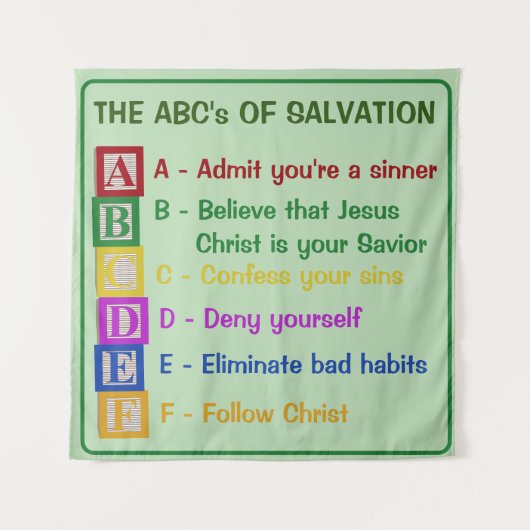 Die ABCs der Rettung Wandteppich (Vorderseite)