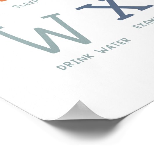 Die ABCs der Selbstversorgung BoHo Soziales Poster (Ecke)