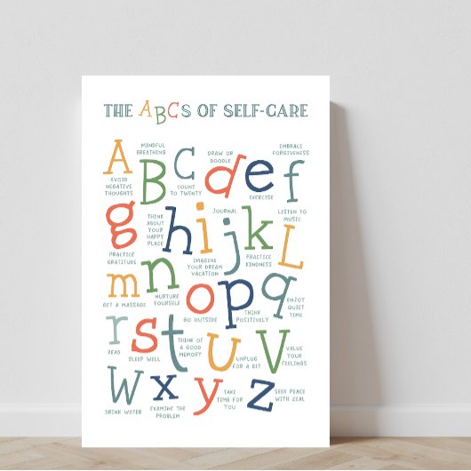 Die ABCs des sozialen Lernens der Selbstversorgung Poster