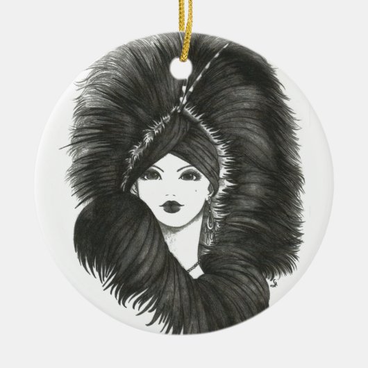 Die Abenddame Keramik Ornament (Vorne)