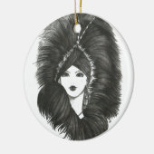 Die Abenddame Keramik Ornament (Links)