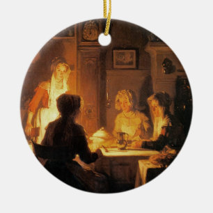 Die Abends-Mahlzeit, c.1900 (Öl auf Leinwand) Keramikornament