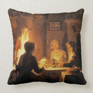 Die Abends-Mahlzeit, c.1900 (Öl auf Leinwand) Kissen