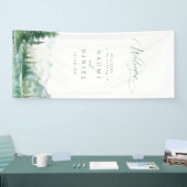 Die Abenteuer beginnen Berghochzeit Willkommen Banner (Messe)