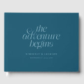 Die Abenteuer Beginnen Türkise Hochzeit Gästebuch (Vorderseite)