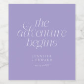 Die Abenteuer Beginnen Violette Hochzeit Weinetikett (Einzelnes Label)