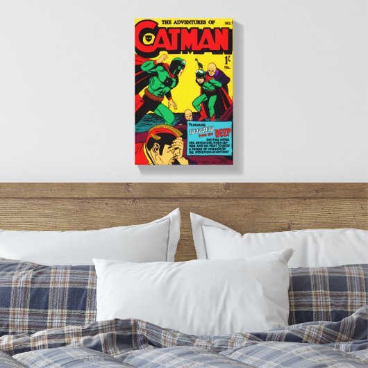 Die Abenteuer der Cat-Man-Leinwand drucken Leinwanddruck (Insitu (Schlafzimmer))