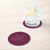 Die Abenteuer Hochzeit Cranberry Runder Pappuntersetzer (Vor Ort)