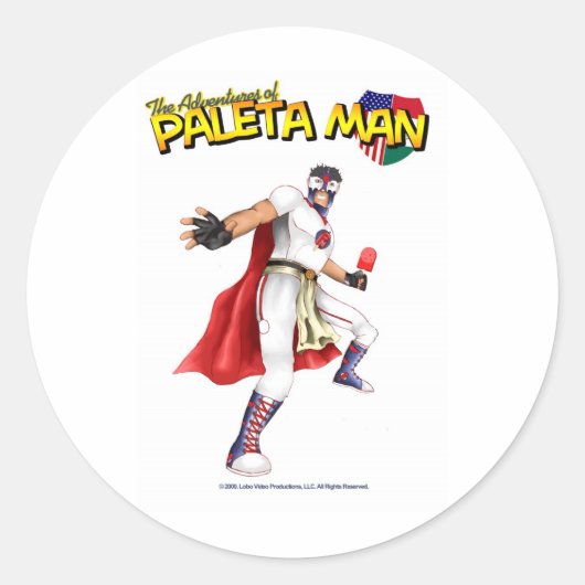 Die Abenteuer von Paleta Man Runder Aufkleber (Vorderseite)