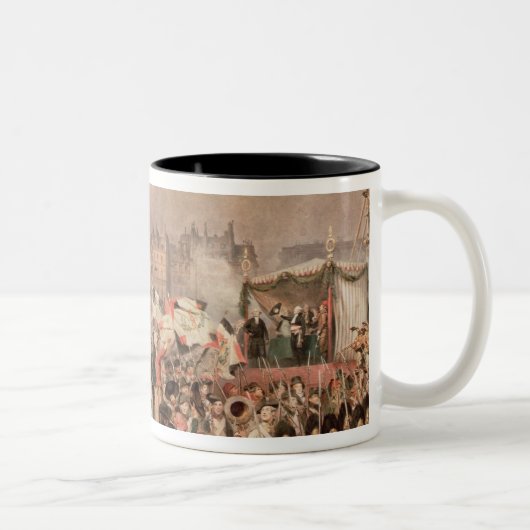 Die Abfahrt der Freiwilligen 1792 Zweifarbige Tasse (Rechts)