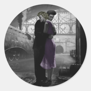 Die Abfahrt der Liebe Runder Aufkleber