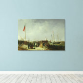 Die Abfahrt des Dampfpakets in Boulogne Leinwanddruck (Insitu (Holzboden))