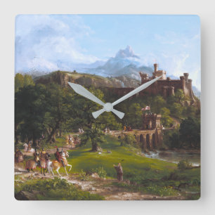 Die Abfahrt durch ThomasCole Quadratische Wanduhr