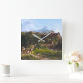 Die Abfahrt durch ThomasCole Quadratische Wanduhr (Zuhause)