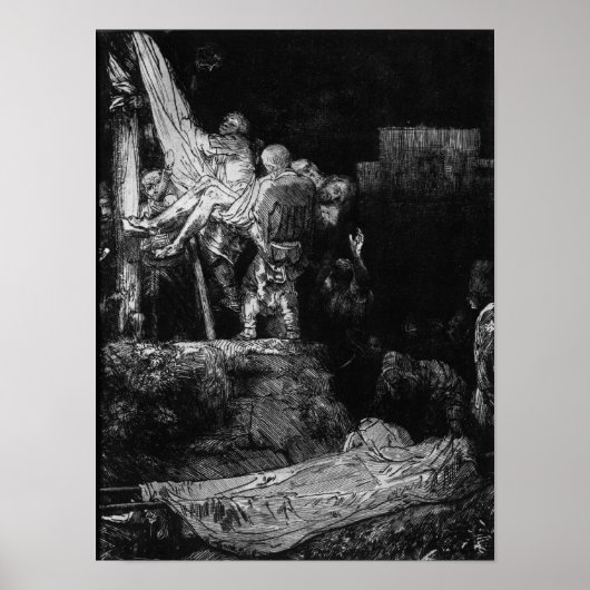 Die Abfahrt vom Kreuz mit einer Torche, 1654 Poster (Vorne)