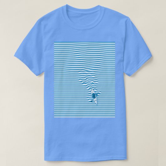 Die Abfolge der blauen und weißen optischen Illusi T-Shirt (Design vorne)