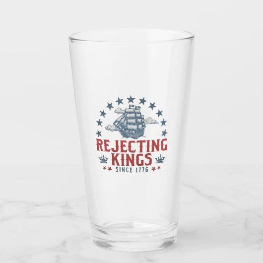 Die Ablehnung von Königen seit dem 4. Juli 1776 Glas (Vorderseite)
