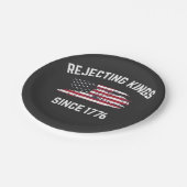 Die Ablehnung von Königen seit dem 4. Juli 1776 Pappteller (Schrägansicht)