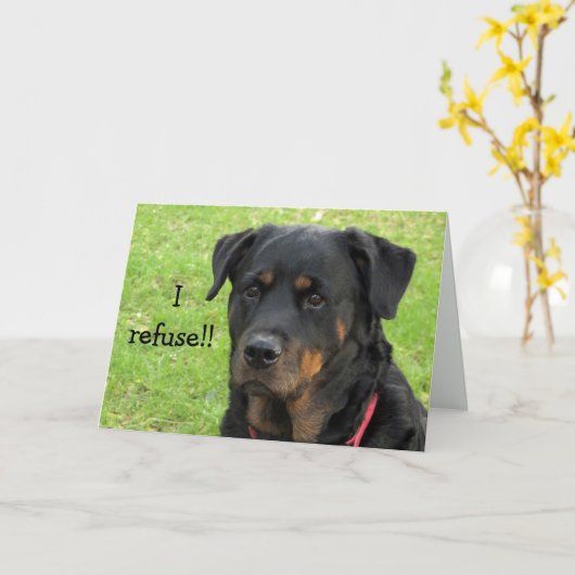 Die Ablehnung von Rottweiler erhält Wohlfahrtskart Karte (Gelbe Blume)