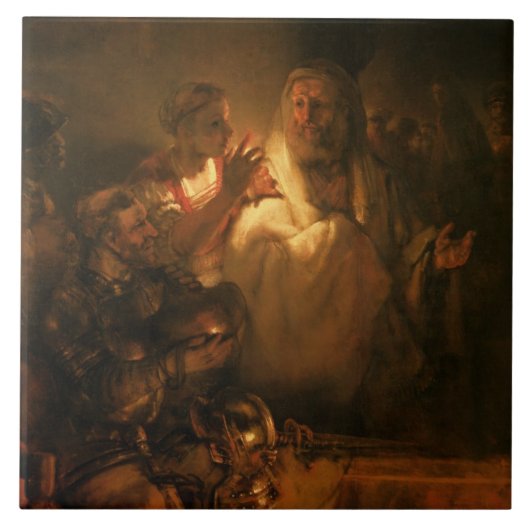 Die Ablehnung von St Peter, 1660 (Öl auf Leinwand) Fliese (Vorderseite)