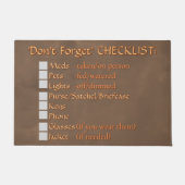 Die Abreise-Checkliste Fußmatte (Vorderseite)
