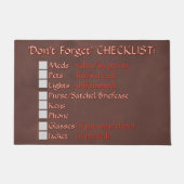 Die Abreise-Checkliste Fußmatte (Vorderseite)
