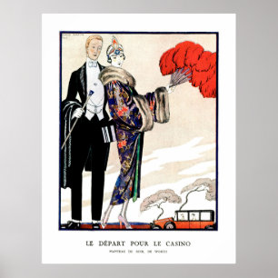 Die Abreise ins Casino von George Barbier Poster