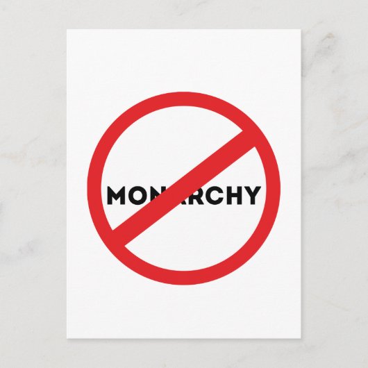 Die Abschaffung der Monarchie Feiertagspostkarte (Vorderseite)