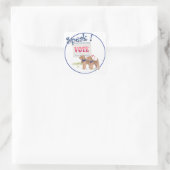 Die Abstimmung beenden Quadratischer Aufkleber (Tasche)