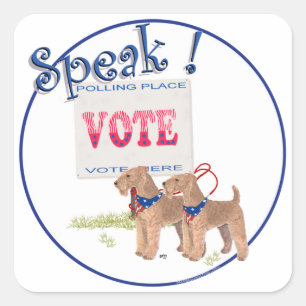 Die Abstimmung beenden Quadratischer Aufkleber